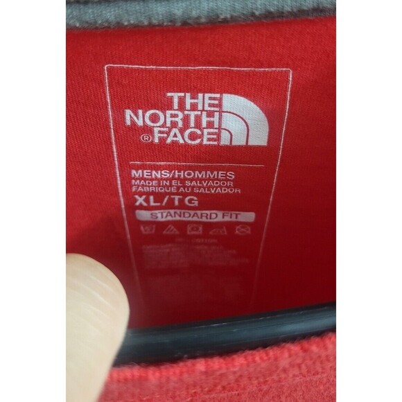 The North Face Men's Red Long Sleeve T-Shirt Spelling On Arm XL - Picture 3 of 5